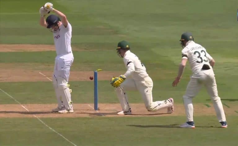 Ashes 2023: WATCH – Harry Brook Gets Out In A Bizzare Way At Edgbaston As Ball Crashes On To Stumps After Landing Between Him And Stumps