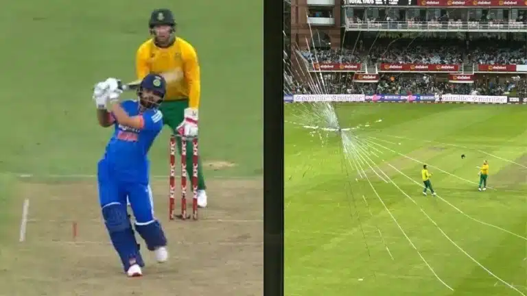 Watch: Rinku Singh breaks the glass of the media box with a sensational six