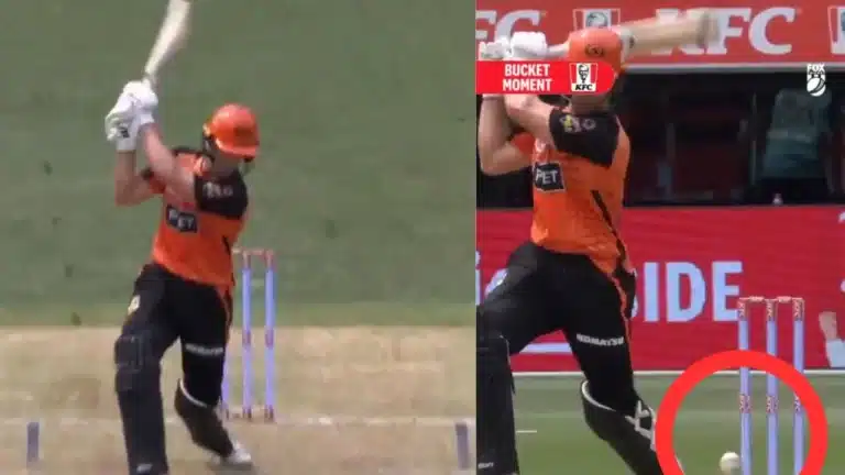 BBL 2023-24: Watch: Nick Hobson makes lucky escape as bails don’t fall despite ball hitting stumps