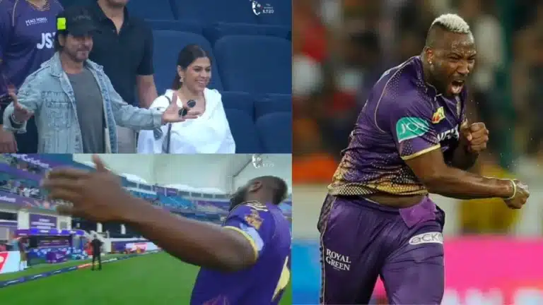 Watch: Andre Russell strikes Shah Rukh Khan’s iconic pose in front of King Khan