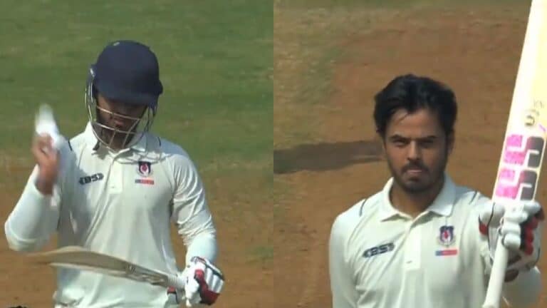 Watch: Nitish Rana brutally mocks Yash Dhull with unique century celebration in Ranji Trophy