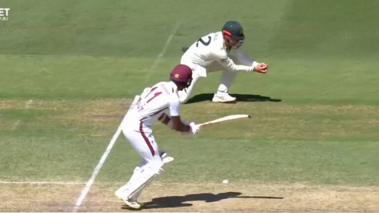 Watch: Travis Head takes stunning reflex catch at short leg to dismiss Kraigg Brathwaite