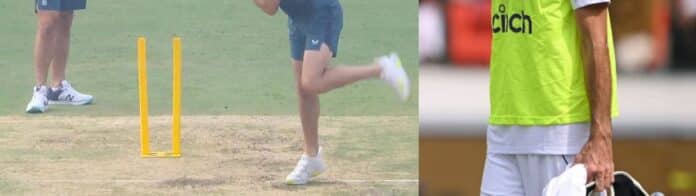 James Anderson bowls left-arm spin