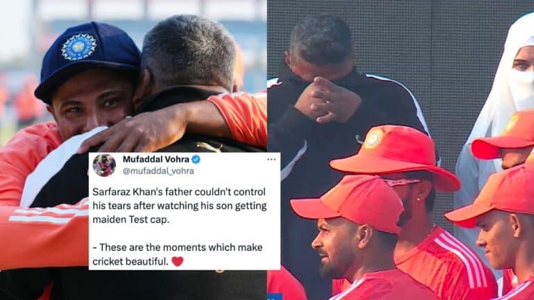 “A dream of father and son…” – Twitter melts down over Sarfaraz Khan’s debut as father-son duo get emotional