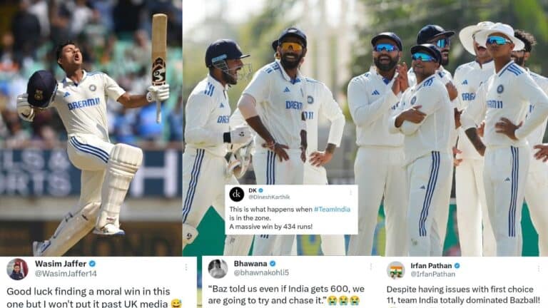 “India totally dominated Bazball”: Twitter reacts as Yashasvi Jaiswal and Ravindra Jadeja help hosts register their biggest Test win.