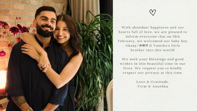 Virat Kohli and Anushka Sharma announce the birth of their second child, Vamika’s brother Akaay