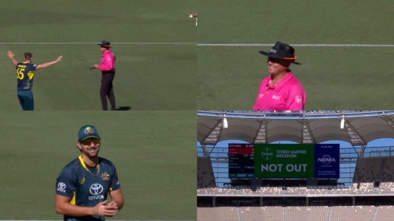 Watch: Australia hilariously appeals in the umpire’s face after being denied a run in the last T20I against the West Indies.