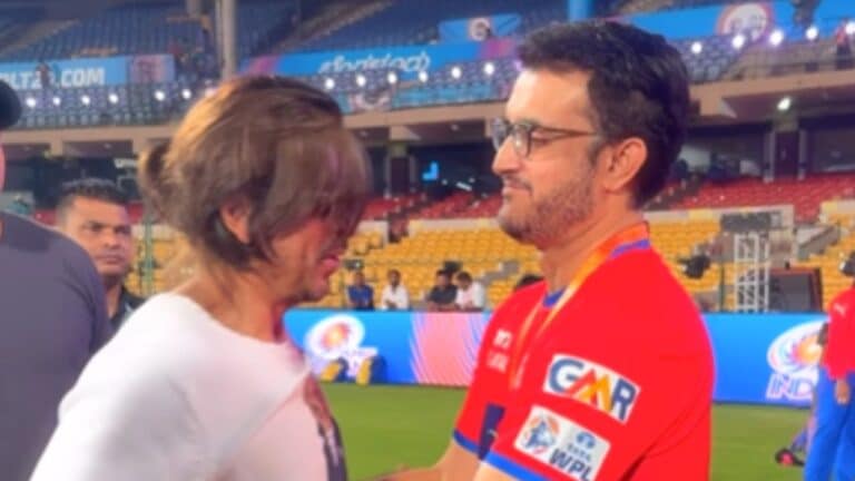 Watch: Shah Rukh Khan shares candid moment with Sourav Ganguly on eve of first WPL match