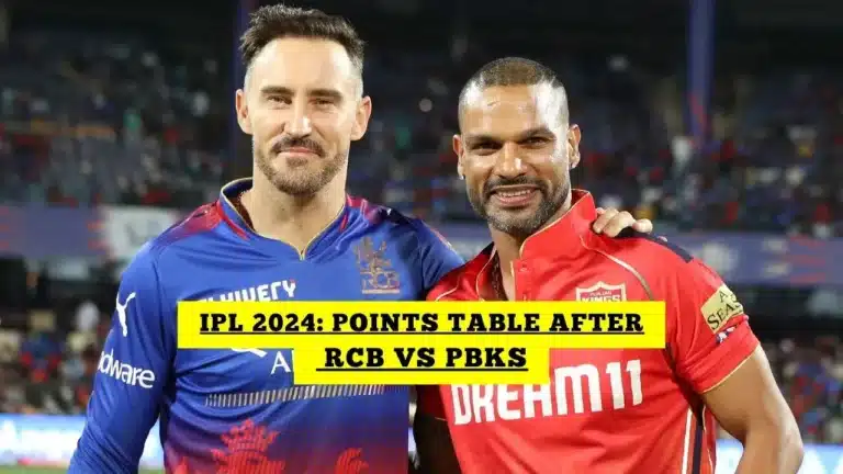 IPL Points Table 2024 After RCB VS PBKS