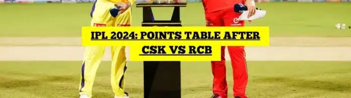IPL Points Table 2024 After CSK vs RCB