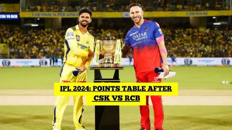 IPL 2024 points table: Updated standings, most runs, most wickets after CSK vs RCB, match 1