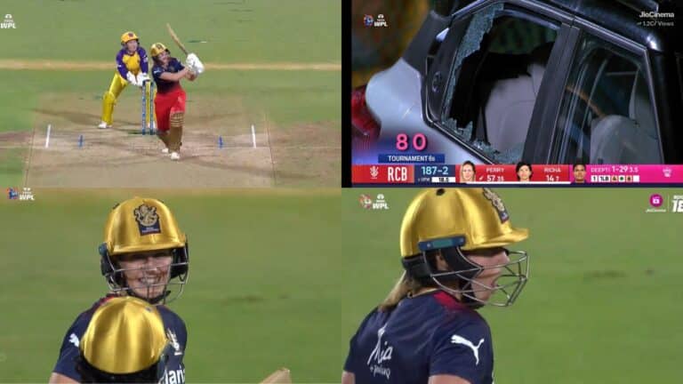 Ellyse Perry shatters window of a car