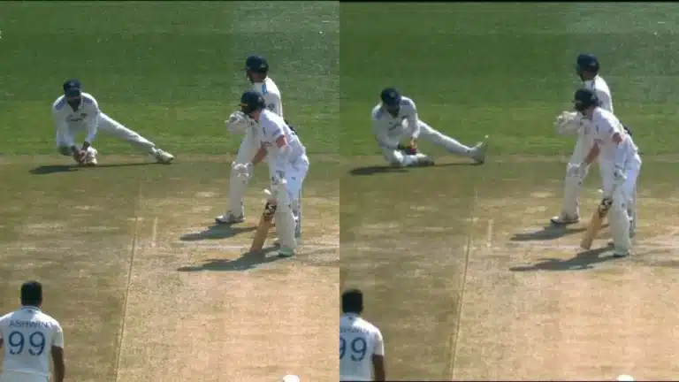 Watch: Rohit Sharma takes a brilliant low catch in the slips to remove Mark Wood