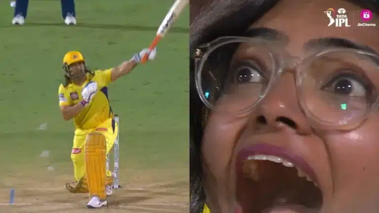 Watch MS Dhoni hits outrageous one-handed six as he destroys Anrich Nortje