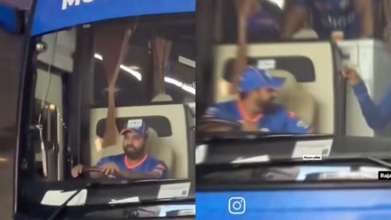 Rohit Sharma Driving Mumbai Indians Bus