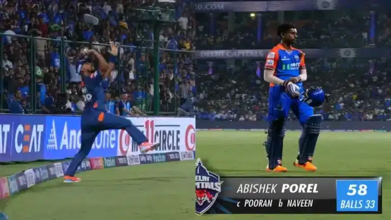 DC vs LSG: Watch – Nicholas Pooran takes a brilliant catch near the boundary to dismiss Abishek Porel