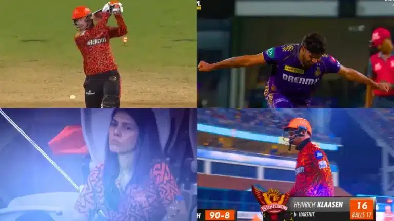 KKR vs SRH: Watch – Kavya Maran looks absolutely heartbroken as Harshit Rana punishes Heinrich Klaasen