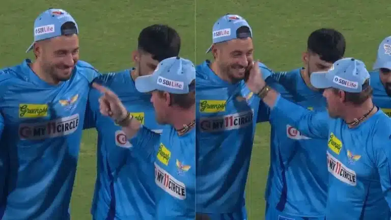 SRH vs LSG: Watch – Lance Klusener slaps Marcus Stoinis in front of the entire LSG team