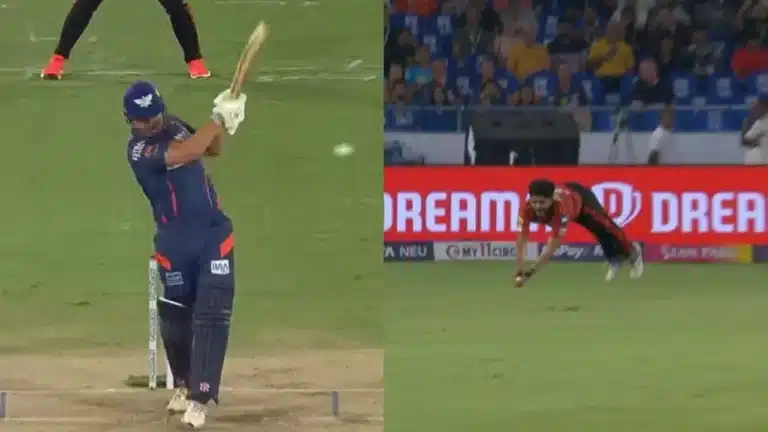 SRH vs LSG: Watch: Sanvir Singh takes brilliant diving catch to return Marcus Stoinis