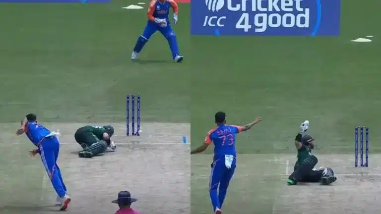 IND vs PAK: Watch: Mohammed Siraj brutally attacks Mohammad Rizwan with the ball then apologizes