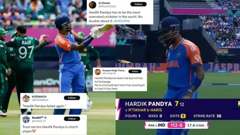 IND vs. PAK: "The most overrated player in the world." – Twitter criticizes Hardik Pandya for not finishing the innings against Pakistan well