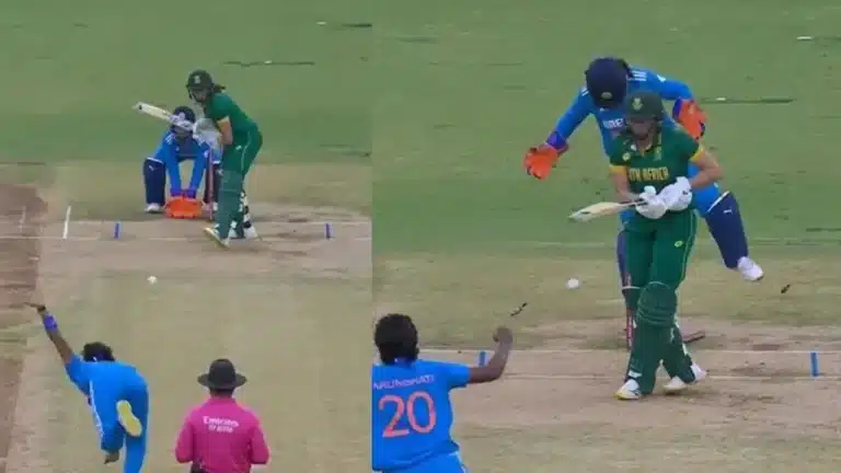 Watch: Arundhati Reddy produces a stupendous delivery to eliminate Tazmin Brits in IND-W vs SA-W