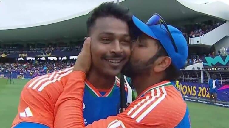 Watch: Rohit Sharma kisses Hardik Pandya after T20 World Cup triumph in touching moment