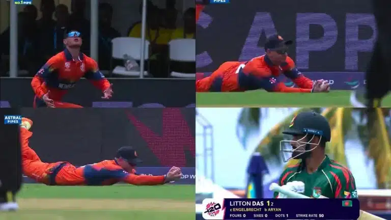 Watch: Sybrand Engelbrecht takes control of tournament to eliminate Litton Das during BAN vs NED T20 World Cup clash