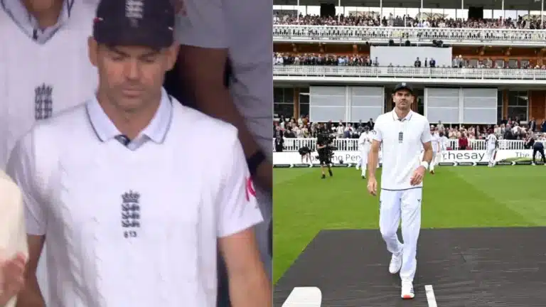 Watch: Emotional James Anderson leads England onto the field at the start of their final Test