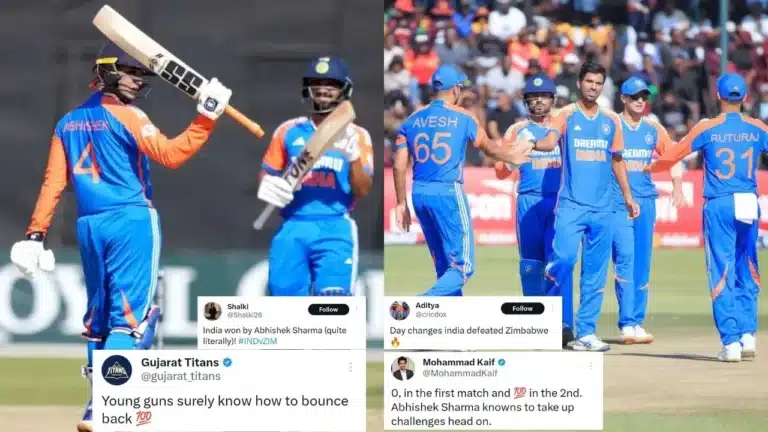 "India knows how to bounce back"- Twitter reacts as Shubman Gill’s team crush Zimbabwe by 100 runs