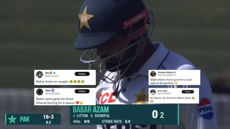 No Nepal, no party: Babar Azam was brutally trolled after catching a duck in the first Test against BAN