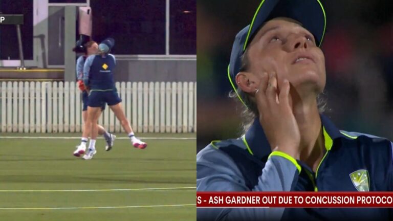 Watch: Ashleigh Gardner suffers concussion after brutal collision with Georgia Wareham