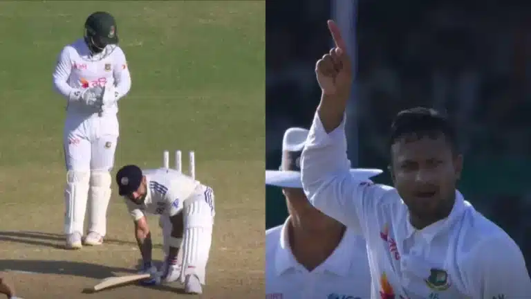 Watch: Shakib Al Hasan taunts Virat Kohli with icy celebration after rattling his stumps