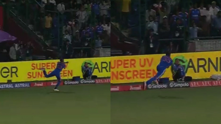 CAPTURE OF THE SERIES! Hardik Pandya takes a magnificent running catch over the boundary ropes [WATCH]