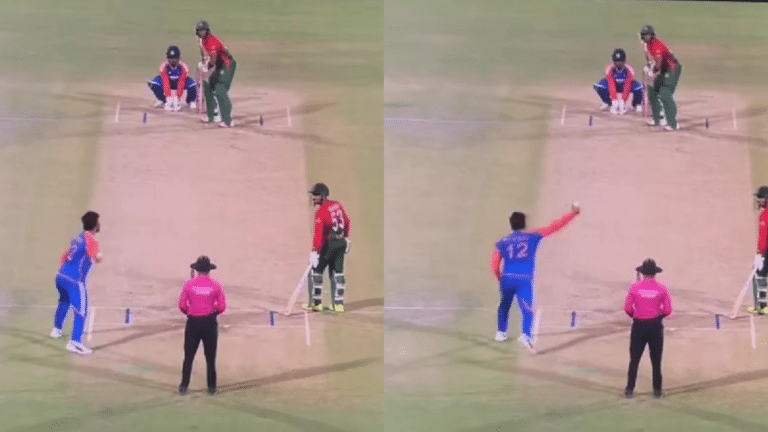 Riyan Parag shoots strangely from outside the field; the referees consider it a no-ball [WATCH]