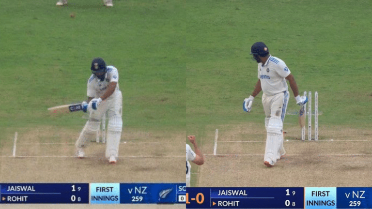 Rohit Sharma comes out with a 9-ball duck off an unplayable delivery from Tim Southee [WATCH]