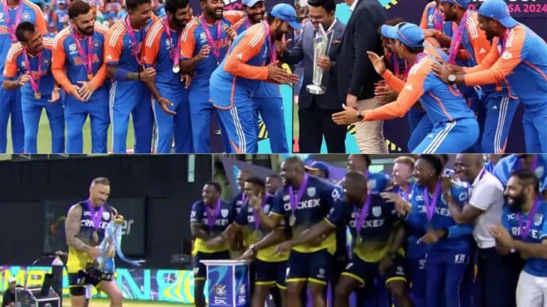 [WATCH] RCB star copies Rohit Sharma’s iconic celebration as he lifts CPL 2024 trophy