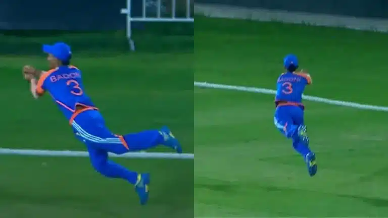 Watch: Ayush Badoni turns Superman and makes an excellent flying catch at Emerging Teams Asia Cup 2024