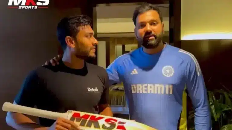 Watch: Mehidy Hasan Miraz gifts bat to Rohit Sharma in unique commercial promotion