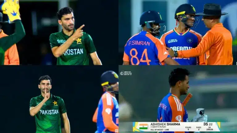 Watch: Sufiyan Muqeem’s farewell to Abhishek Sharma triggers ugly fight between India and Pakistan stars