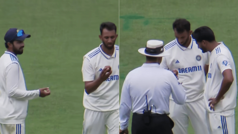 India Pacemaker loses his cool after umpires deny ball change request during AUS A vs IND A match [WATCH]