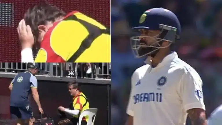 Watch: Virat Kohli agitated after hitting security guard with his 6 in Perth Test