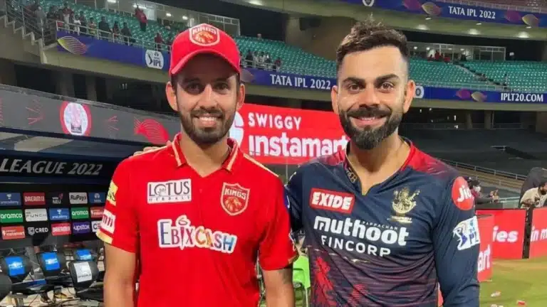 Jitesh Sharma with RCB icon Virat Kohli