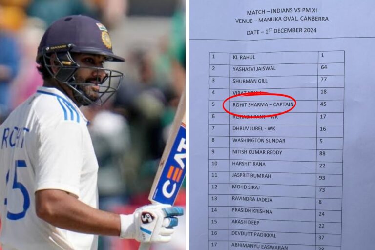 In an interesting move during the game between Prime Minister’s XI and India, Rohit Sharma didn’t come to open for India in the second innings.