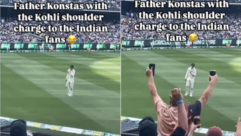 Watch: Sam Konstas taunts Virat Kohli with shoulder barge mimic during Boxing Day Test