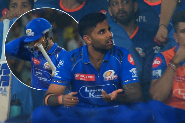 The images show that Suryakumar Yadav was not satisfied with which Tilak Varma was retired for Mitchell Santner in LSG vs my IPL 2025 shock [WATCH]