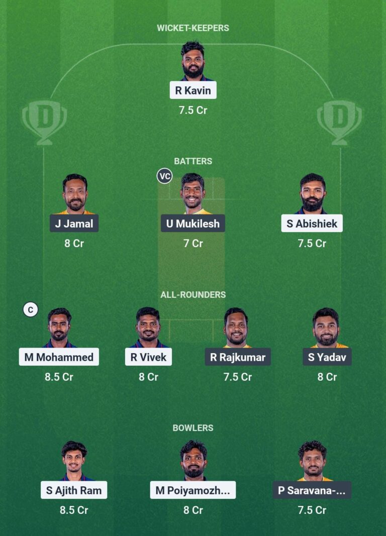 SS VS TGC Dream11 Prediction Today Match 7 Playing XI: TNPL 2025 Fantasy Cricket Tips, Equipment and Tone Report