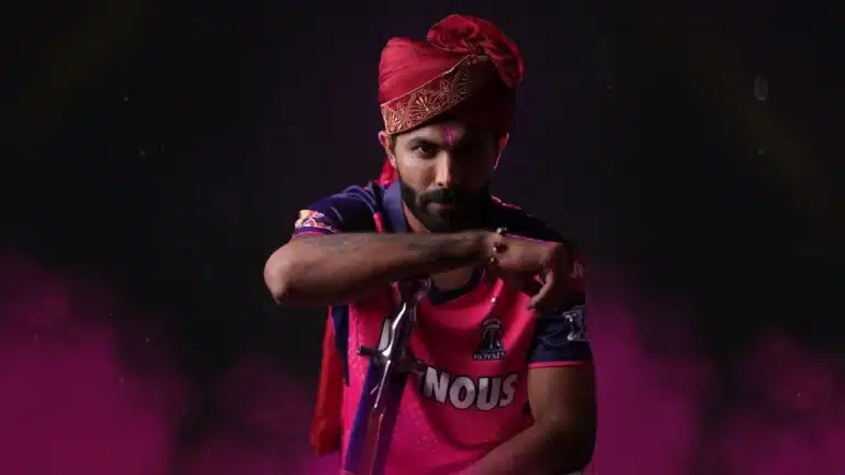 Ravindra Jadeja in Rajasthan Royals look