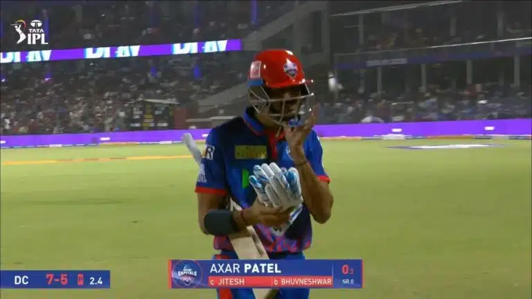 "I can’t play": Fans troll Axar Patel after being dismissed for a duck in DC vs RCB clash