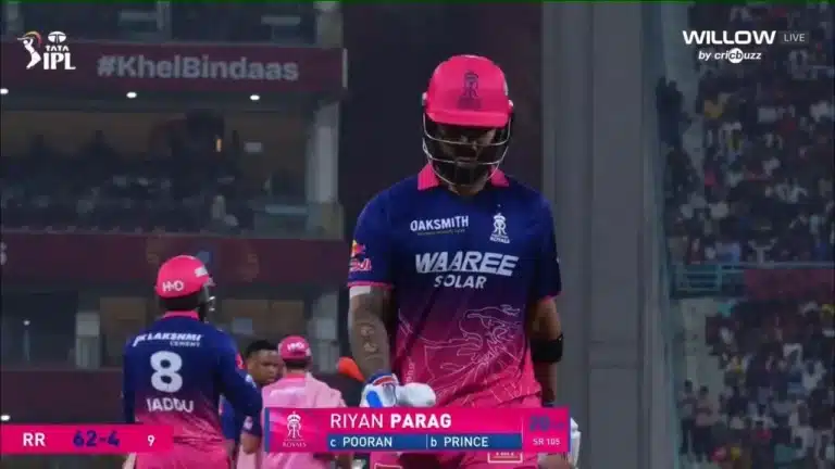 Riyan Parag dismissed for another low score